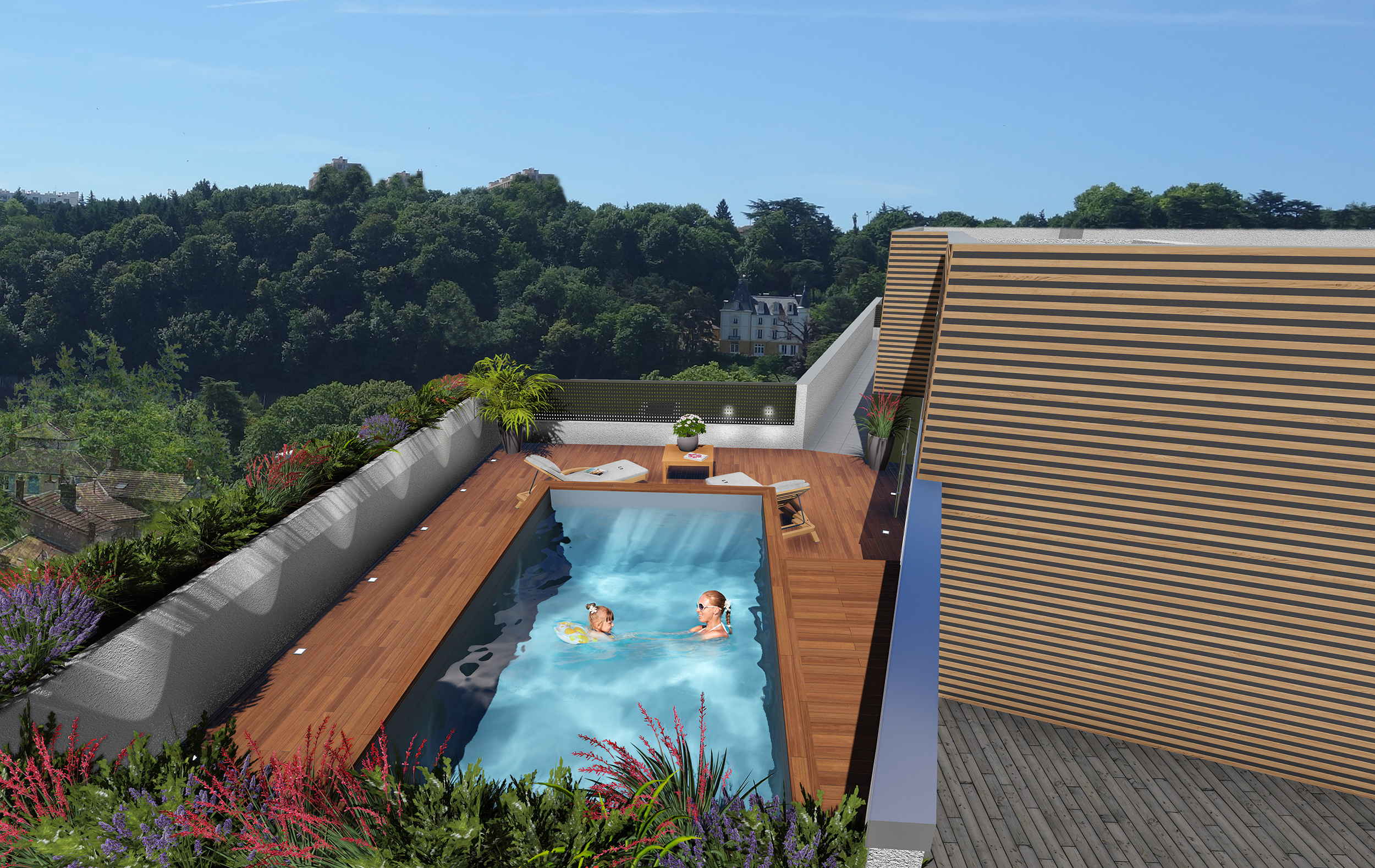 Appartement avec piscine à Lyon, quartier de Saint-Rambert