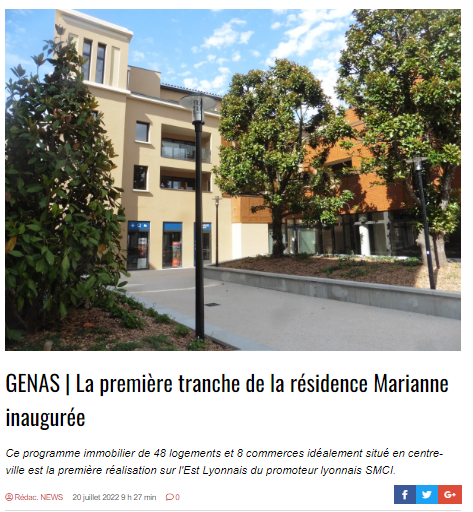 Inauguration de la résidence Marianne à Genas