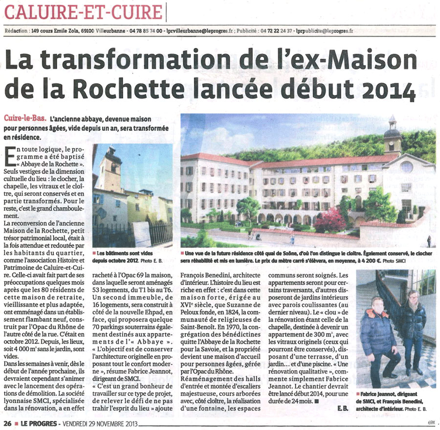 La transformation de l'ex-Maison de la Rochette lancée début 2014