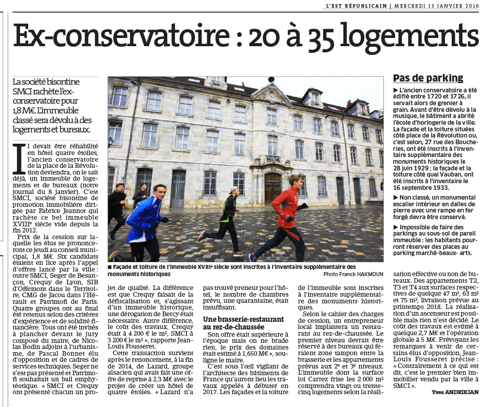 Ex-Conservatoire : 20 à 35 logements