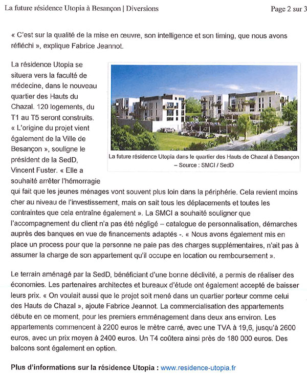 La future résidence Utopia à Besançon