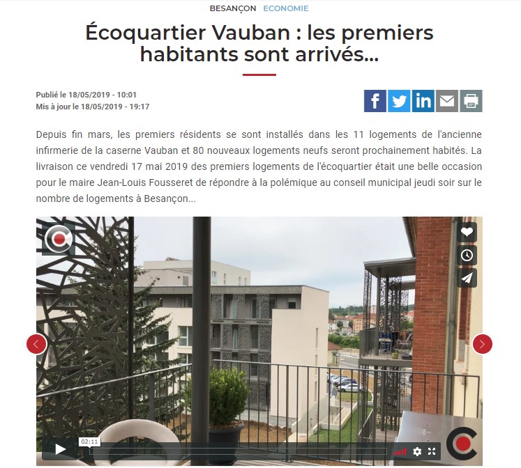 Livraison des premiers appartements Ecoquartier Vauban